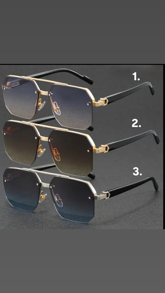 Men's and Women's Metal Half-Rim Fashion Glasses for Casual Shopping