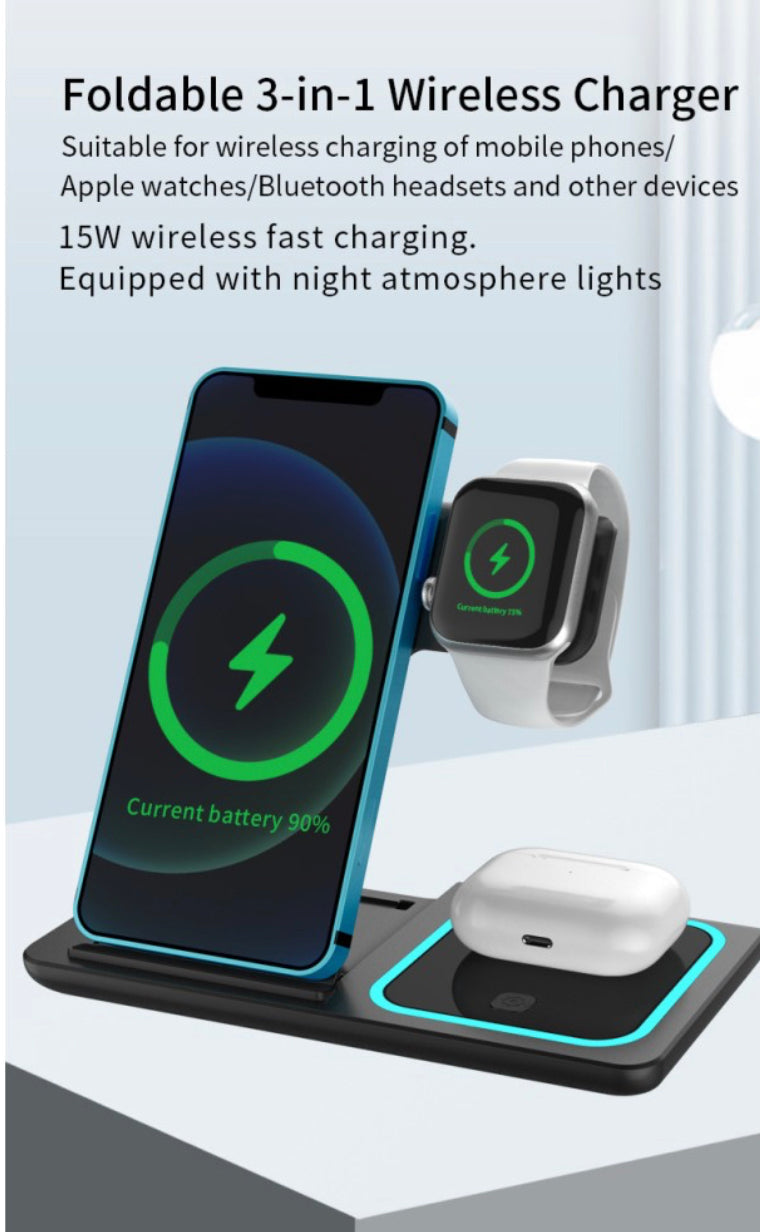 Wireless charger 3 in 1 fast charging