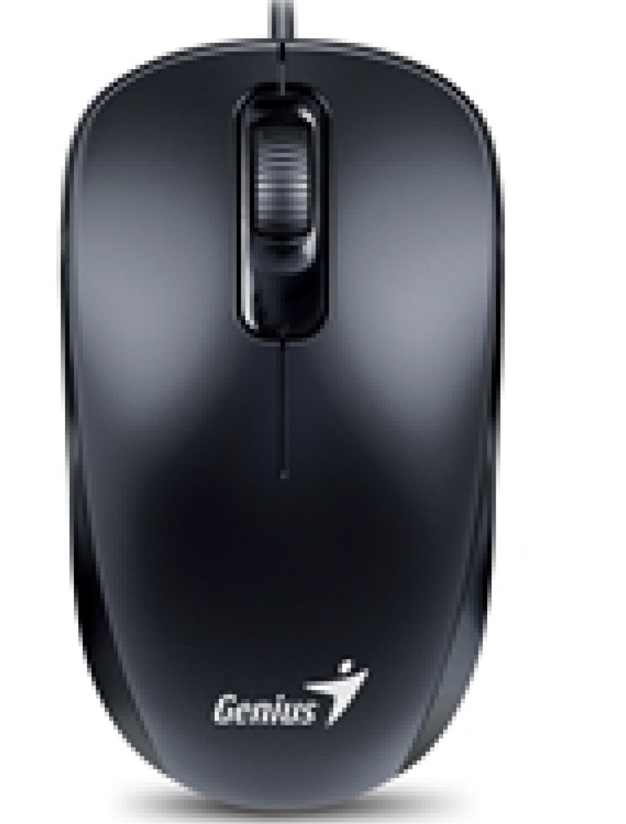 GENIUS DX-110 WIRED PS2 PLUG AND PLAY MOUSE, 1000 DPI OPTICAL TRACKING, 3 BUTTON WITH SCROLL WHEEL, AMBIDEXTROUS DESIGN WITH 1.5M CABLE, BLACK