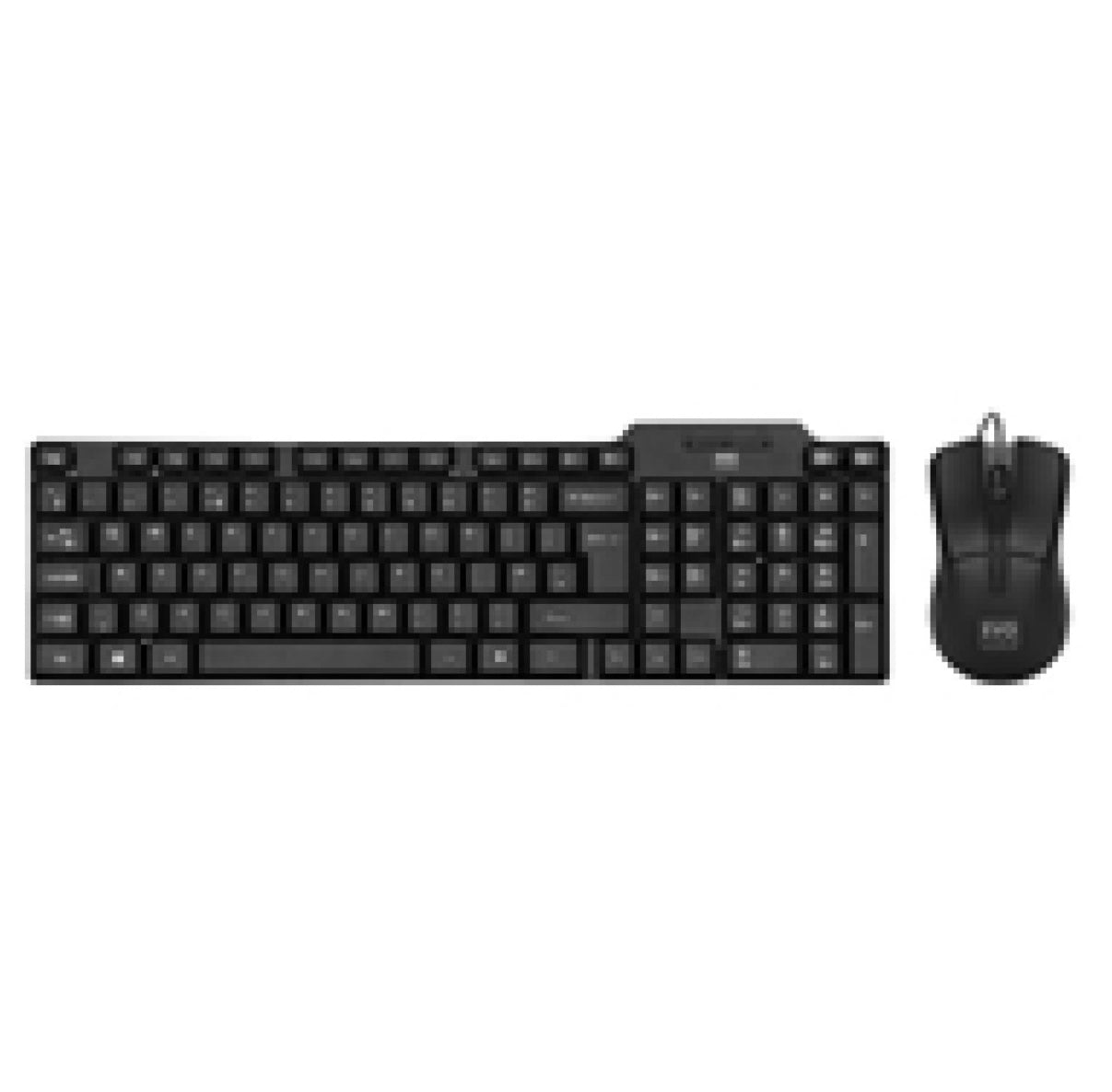 EVO LABS CM-500UK WIRED KEYBOARD AND MOUSE COMBO SET, USB PLUG AND PLAY, FULL SIZE QWERTY UK LAYOUT KEYBOARD WITH OPTICAL SENSOR MOUSE, IDEAL FOR HOME OR OFFICE, BLACK