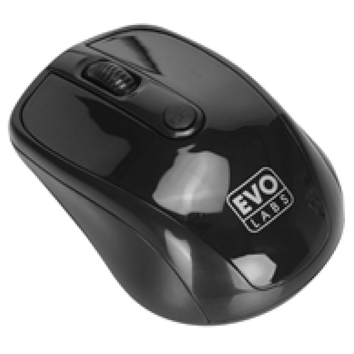 EVO LABS MO-234WBLK WIRELESS MOUSE, 2.4GHZ WITH USB MINI RECEIVER, 800 DPI OPTICAL TRACKING, AMBIDEXTROUS DESIGN FOR PC / MAC / LAPTOP, GLOSS BLACK