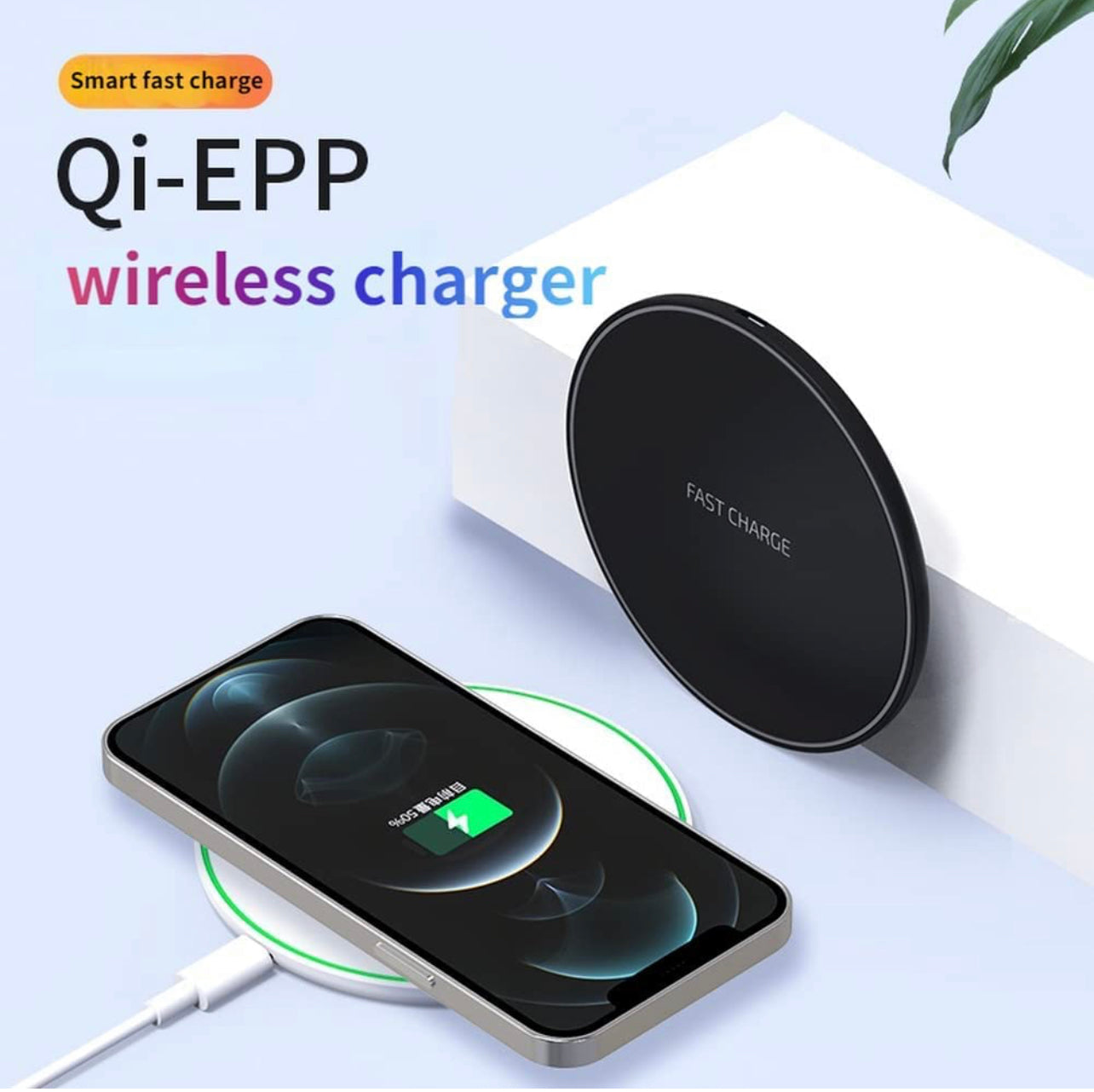 Wireless Charger QI Support 15W/10W/7.5W/5W Fast Charging Wireless Charger Compatible with 13/12/SE/11/X/XS/XR/8, AirPods; /Note S21/S20/S9 (15W White)