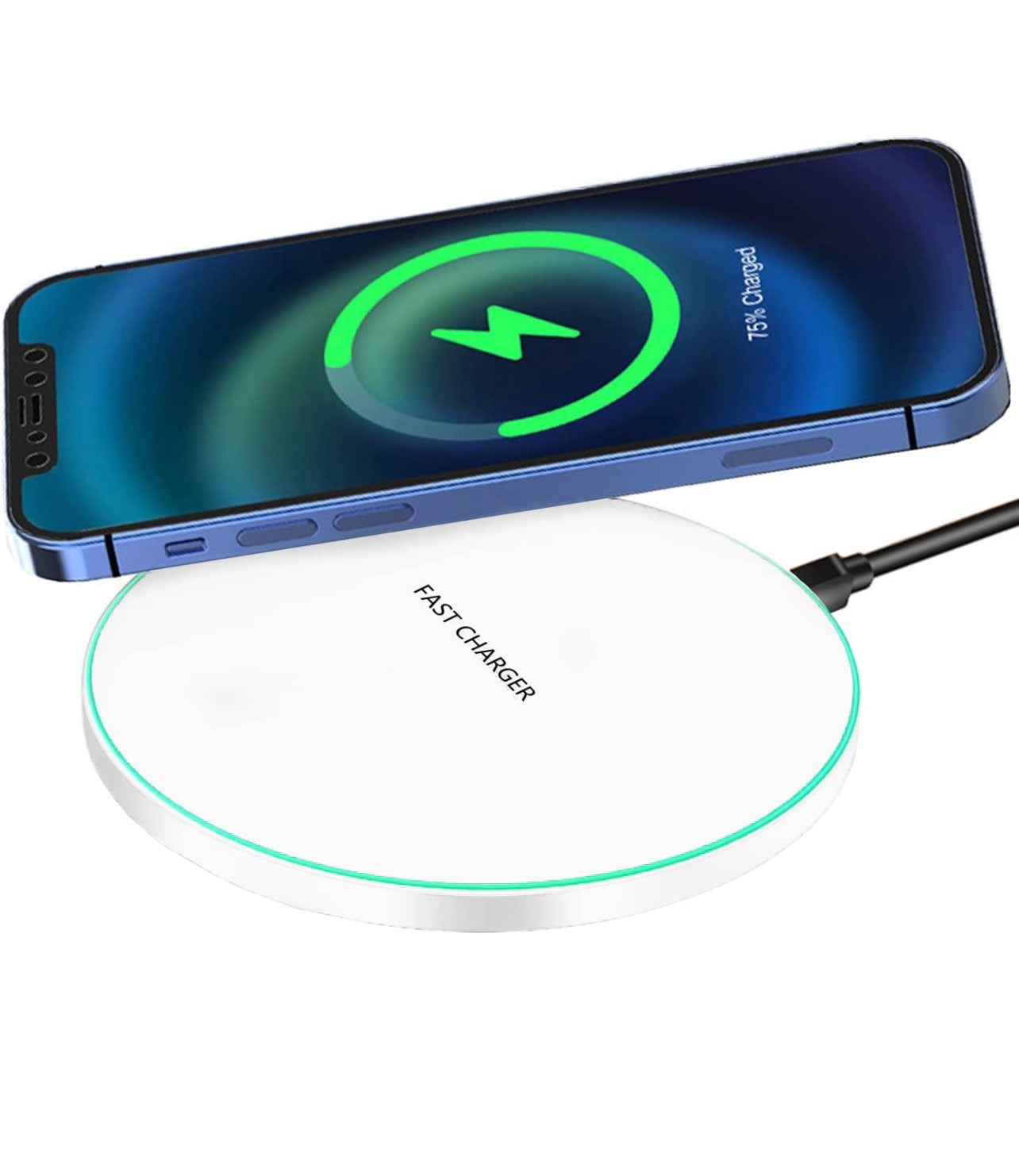 Wireless Charger QI Support 15W/10W/7.5W/5W Fast Charging Wireless Charger Compatible with 13/12/SE/11/X/XS/XR/8, AirPods; /Note S21/S20/S9 (15W White)