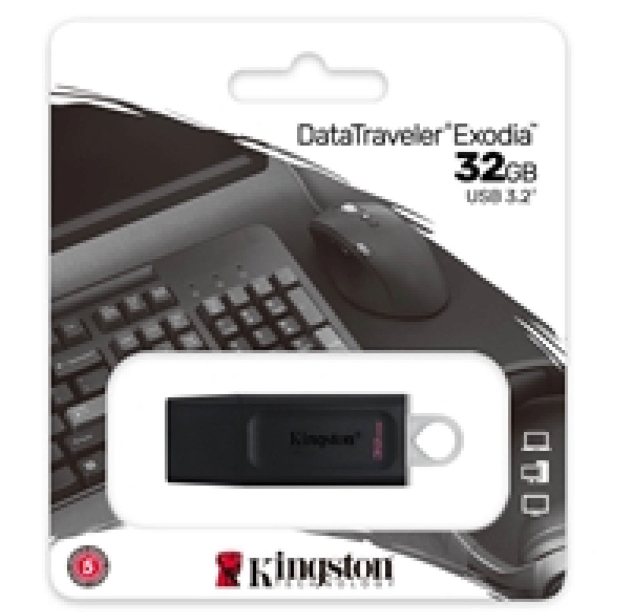 KINGSTON DATATRAVELER EXODIA 32GB USB 3.2 BLK/WHITE USB FLASH DRIVE